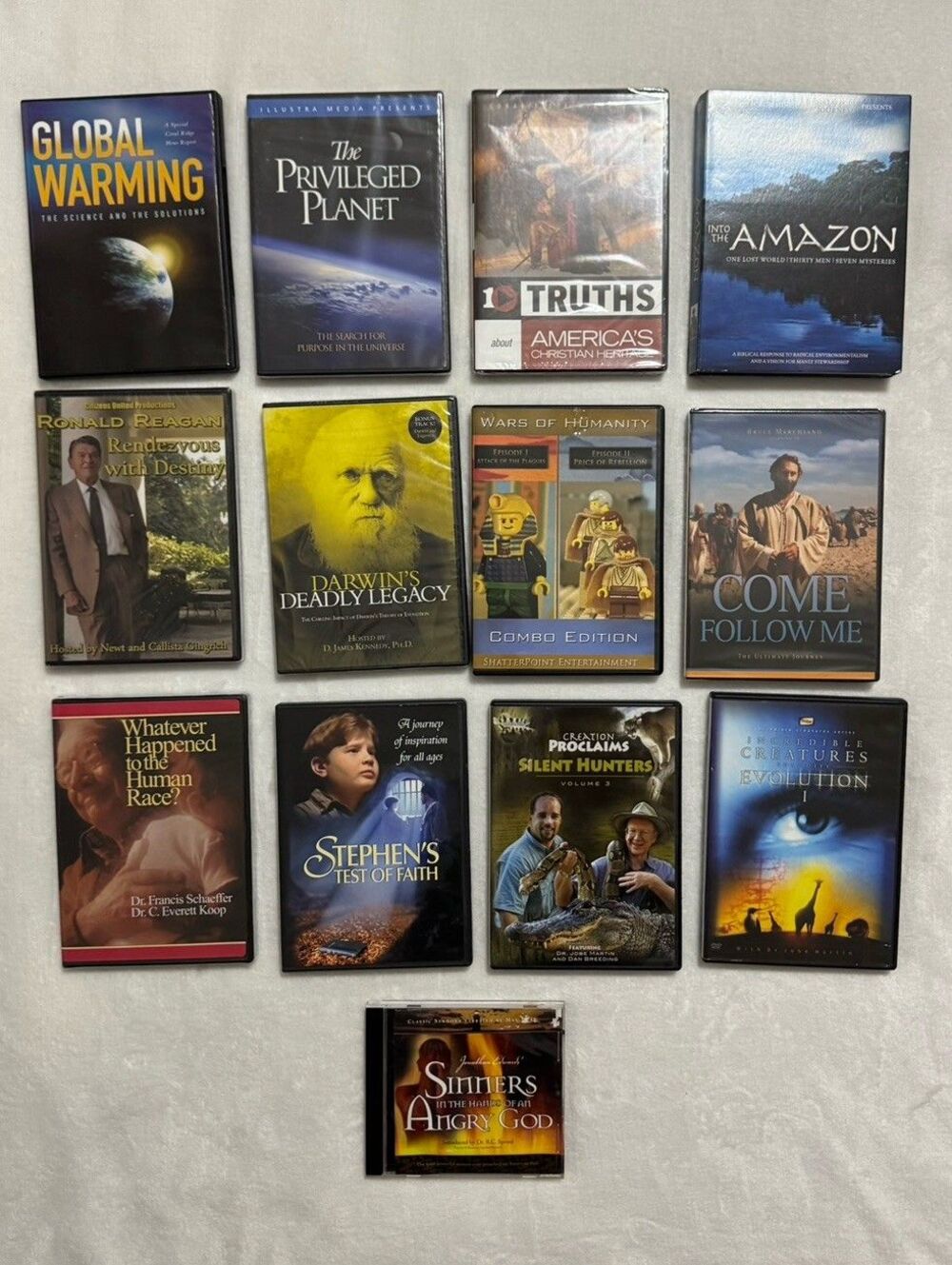 Lot  Kids Educational 12 DVDs 1 CD Homeschool Christian Science History